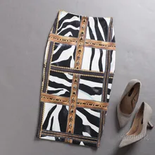 Женская винтажная Юбка-миди с завышенной талией, принт под зебру, офисная одежда, строгие эластичные юбки-карандаш, Новинка