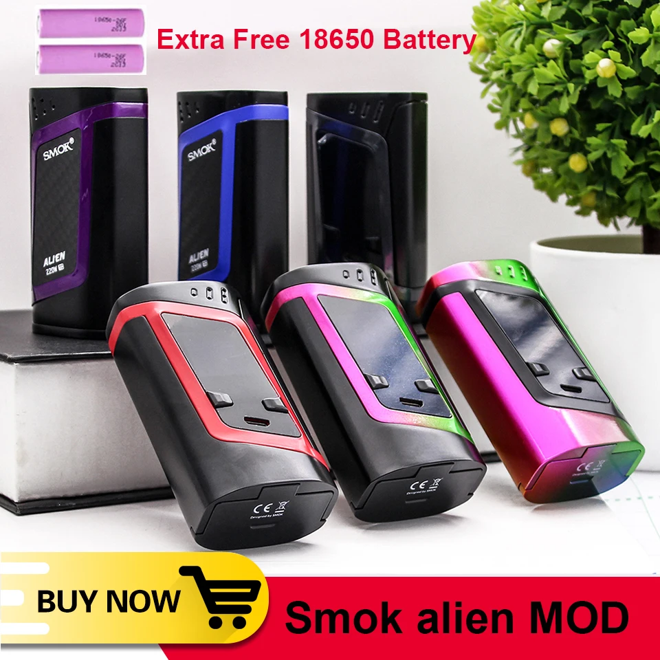 Оригинальный SMOK alien TC Box Mod 220 Вт электронная сигарета Vape для TFV8 большой детский