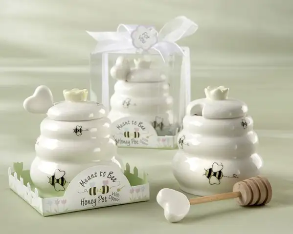 50pcs Meant To Bee Ceramic Honey Pot Wedding Bridal Shower Favor