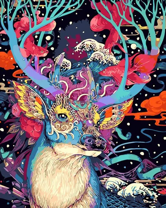 

Diamond Painting Animals Cartoon Elk DIY 5d Diamond Full Mosaic Coloring By Numbers Embroidery Ribbons Mosaic Drawings