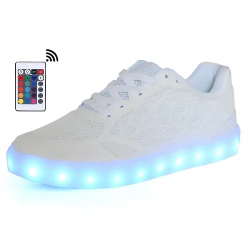 Для женщин обувь с зарядкой USB, для мальчиков и девочек белые светодиодный тапочки светящиеся кроссовки белый обувь светодиодный ночной сверкающие туфли с подсветкой - Цвет: 4