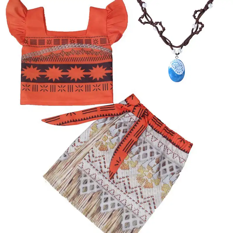 Girls Princess Moana Costume Party Halloween Cosplay Fancy Dress Backless