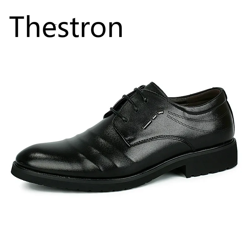 

Thestron Men Formal Shoes Office Dress Black Shoes Male Social Shoe Luxury Brand 2018 New Man Derby Quality Oxford Pointed Toe