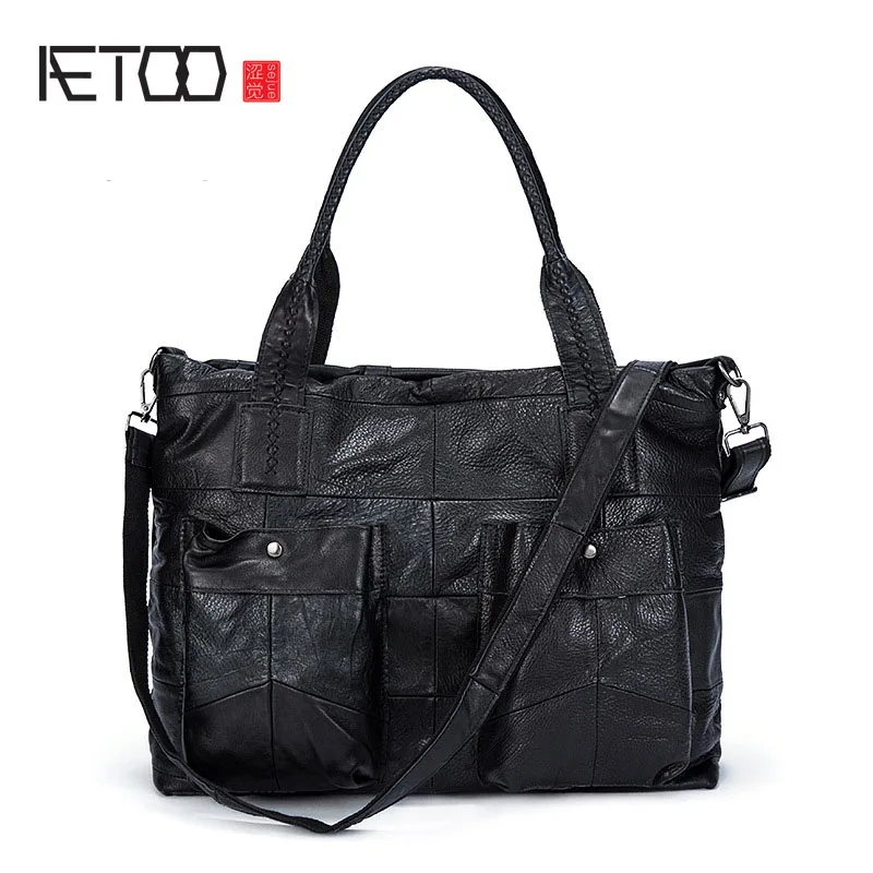 

BJYL New female bag head layer of leather shoulder bag female simple fashion leather ladies bag handbag Messenger bag