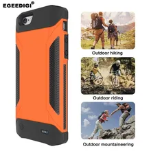 Egeedigi открытый противоударный Lite водостойкий 4000 мАч батарея зарядки чехол для iPhone 6 6s 7 i8 Портативный резервного копирования запасные аккумуляторы для