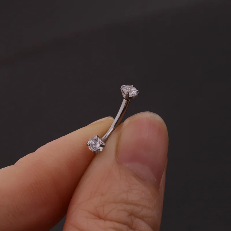 Feelgood 16G Cz с внутренней резьбой Кольцо для бровей губ носа подковы перегородки