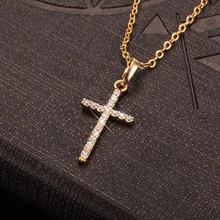 Religious Jesus Christ Cross Pendant Necklace for Women/Men Gold Cubic Zirconia Crucifix Necklaces Womens Christian Jewelry Religious Jesus Christ Cross Pendant Necklace for Women/Men Gold Cubic Zirconia Crucifix Necklaces Womens Christian Jewelry
