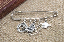 12pcs Rocky Horror Show inspired Riff Raff themed charm with chain kilt pin brooch 50mm