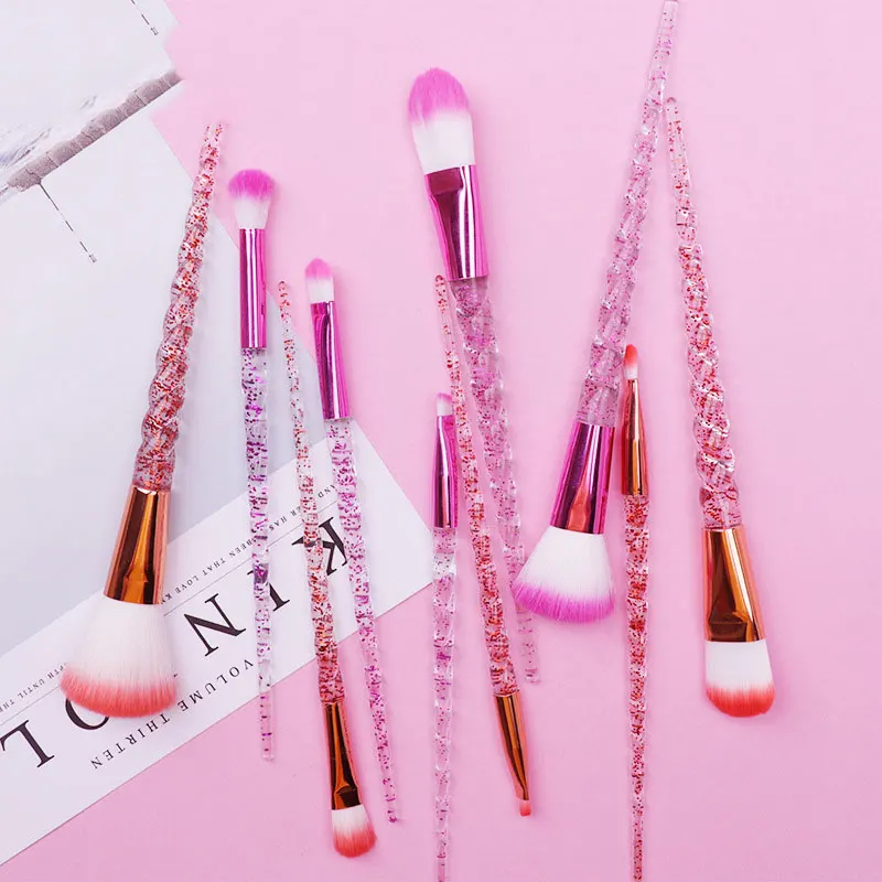 

5Pcs 2019 New Unicorn Shape Makeup Brushes Foundation Eyeshadow Lip Brush Easy To Carry Beauty Tool Kit#