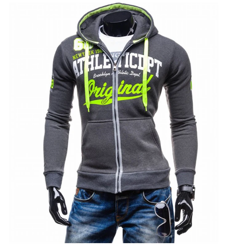 

2019 Hoodies Men Sudaderas Hombre Hip Hop Mens Brand Letters Printed Cardigan Hoodie Sweatshirt Slim Fit Men Hoody XXL