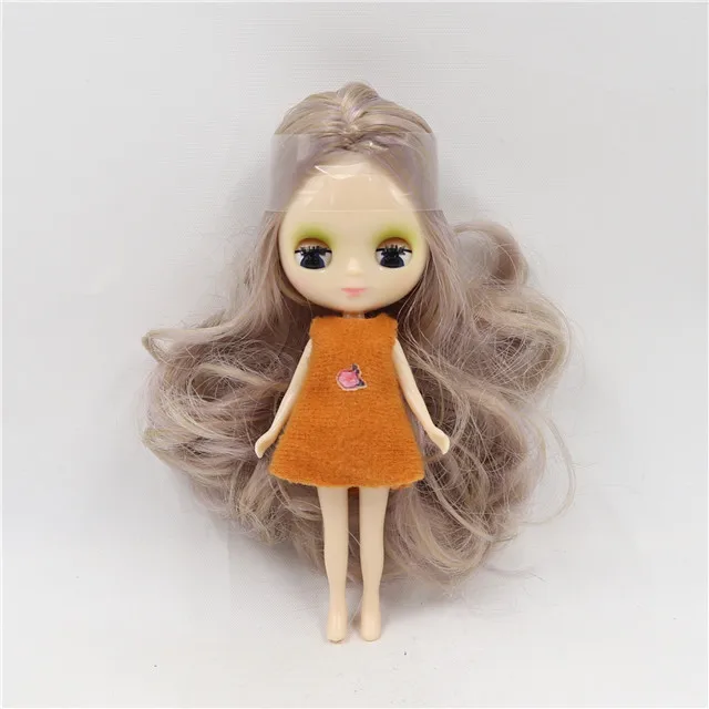 DBS blyth mini doll 10CM BJD normal body doll long hair 10cm toy anime random dress as a gift 18