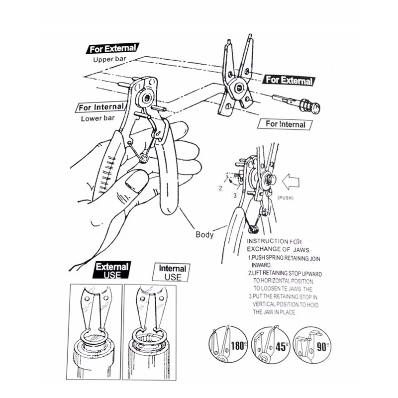 4 IN 1 Set Multifunctional Pliers Snap Ring Pliers Multi Crimper Cable Cutter Wire Stripping Hand Multitools Ring Crimping Plier