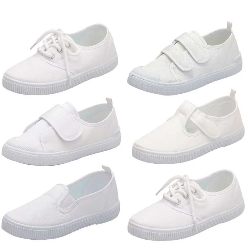 childrens white canvas shoes