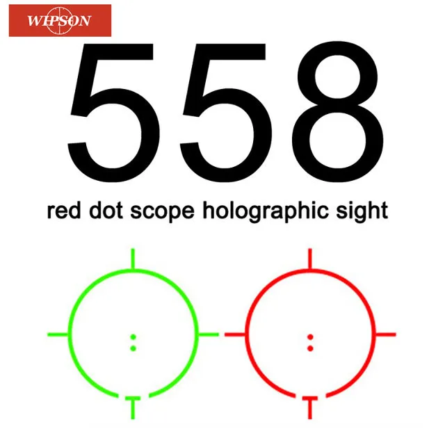 WIPSON 558 уличная тактическая охотничья оптика рефлекторная голографическая зеленая и красная точка зрения с 20 мм рельсовым креплением для съемки