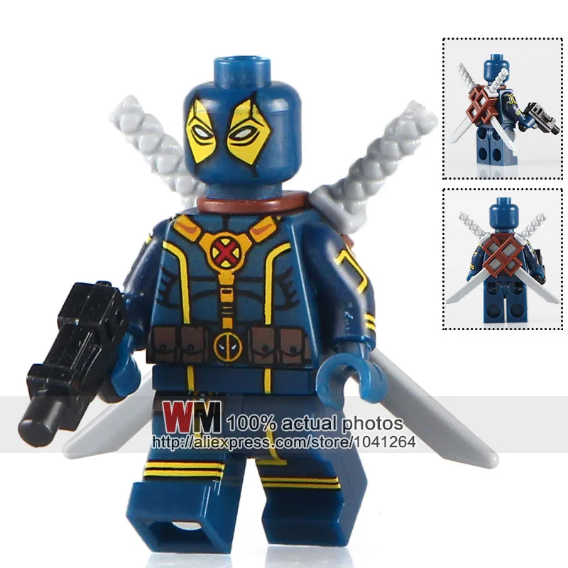 

WM Single Sale PG194 Blue Deadpool Marvel Super Hero s Angel of Death Building Blocks Bricks Kids Gifts Toys PG8056