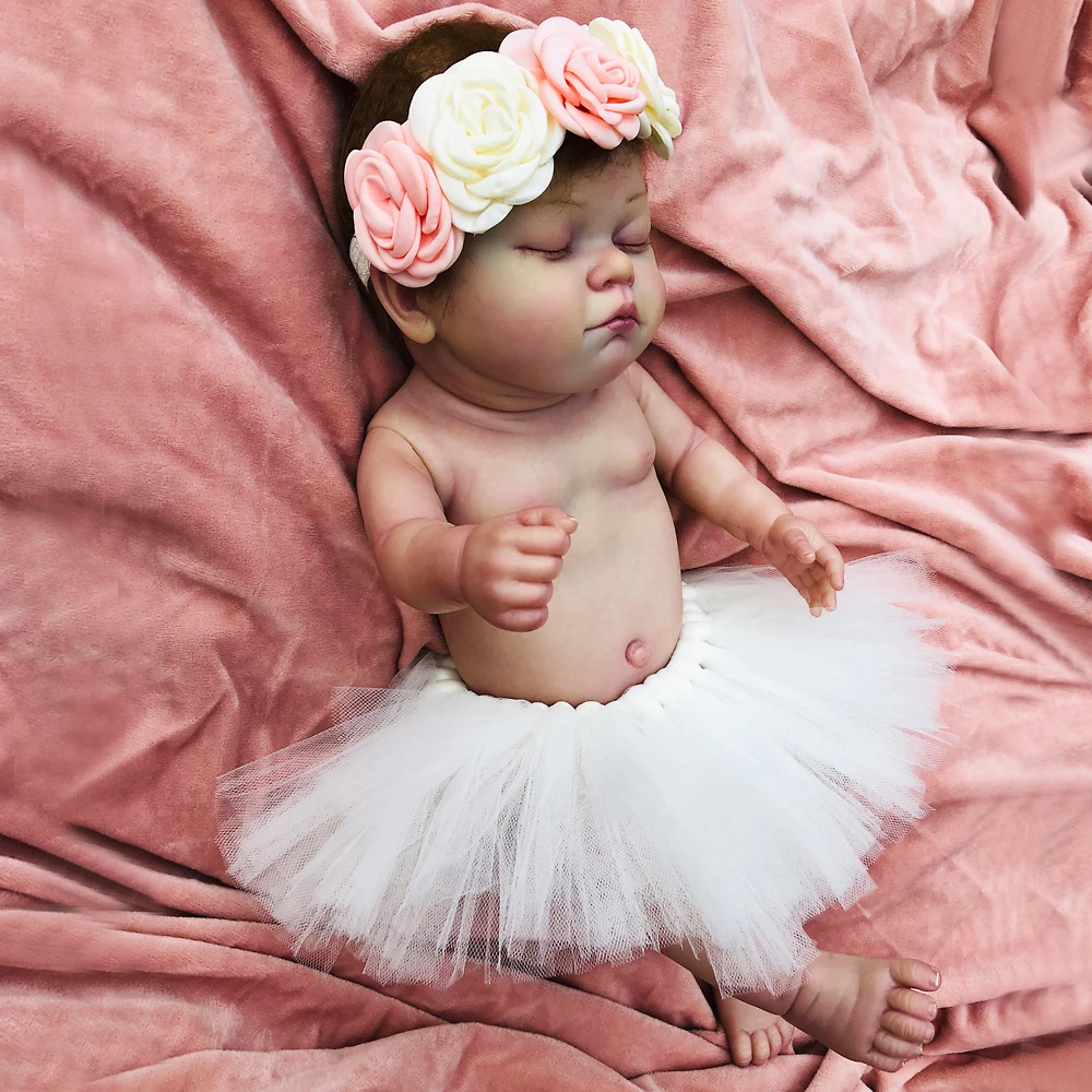 50 Super-simulated Full Silicone Reborn Baby Doll Toy Masterpiec Newborn Girl Babies Amazing Painting Bebe Collectible doll