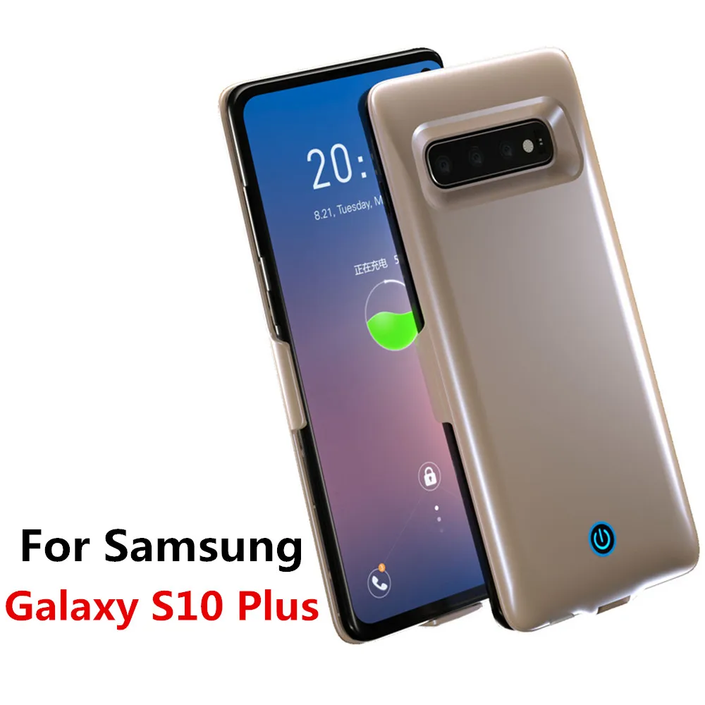 7000 мАч чехол для зарядного устройства для samsung Galaxy S10 Plus чехол для аккумулятора 6000 мАч Внешний внешний аккумулятор чехол для зарядки для samsung S10e - Цвет: Gold for S10 Plus