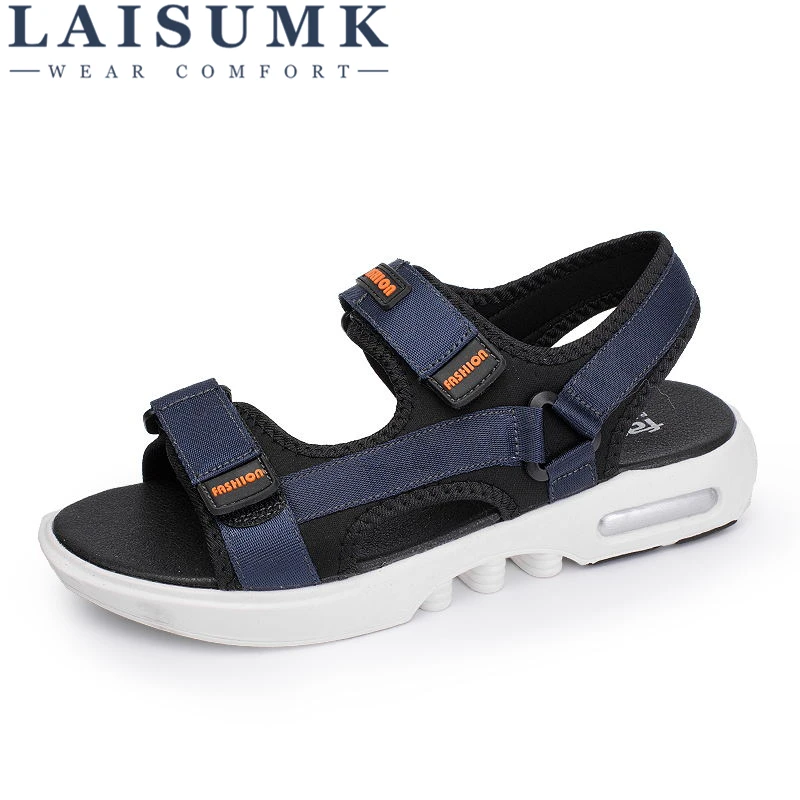 

Summer Beach Man Sandals Blue Black Men Beach Casual Shoes Comfortable Male Outdoor Sandals Anti-Slip Trekking Sandals for Men