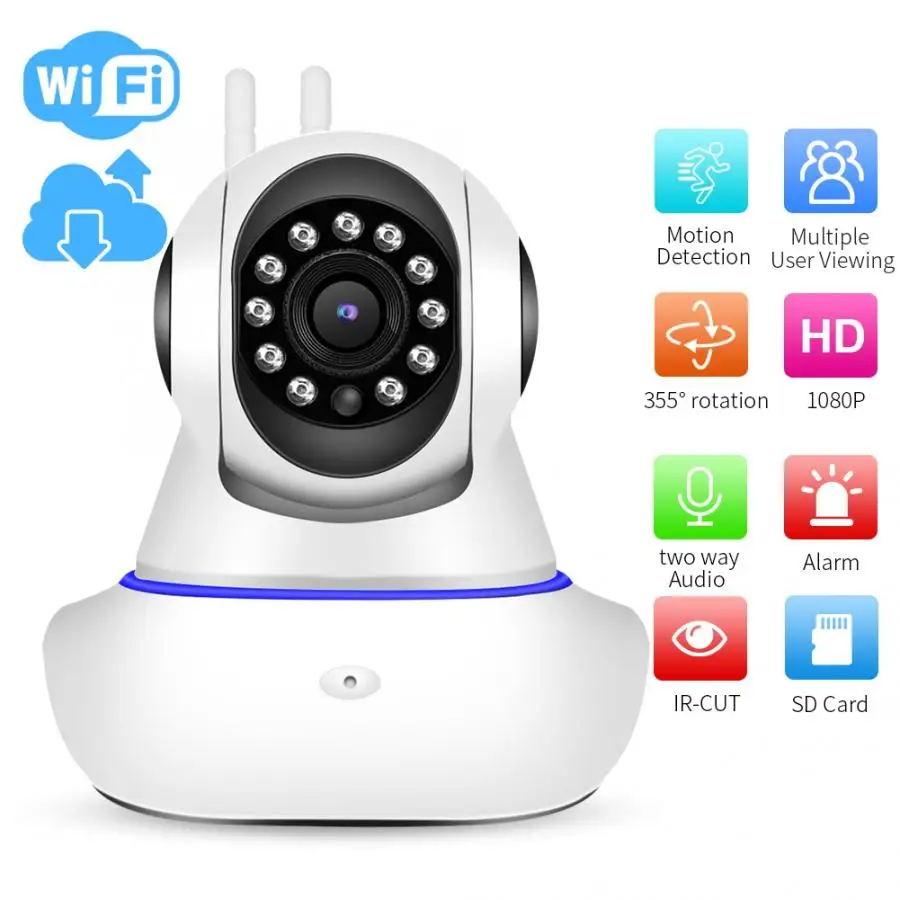 

baby camera 2MP 1080P WIFI PTZ Camera HD Dual Antenna Baby Monitor Camcorder IR Night Vision