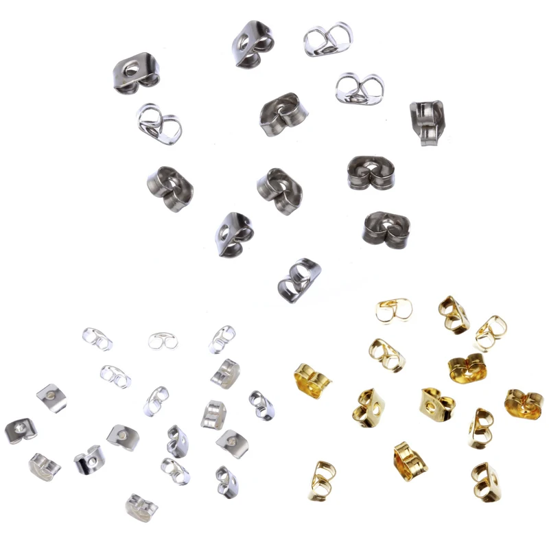 

LNRRABC Hot 300pcs/lot High Quality Butterfly Earring Back choker/men jewelry/Nickel Color Earrings Caps Free Shippng