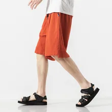 Летние повседневные хлопчатобумажные шорты мужские свободные хип хоп тайские короткие брюки мешковатые спортивные мужские шорты льняные тайские шорты для мужчин