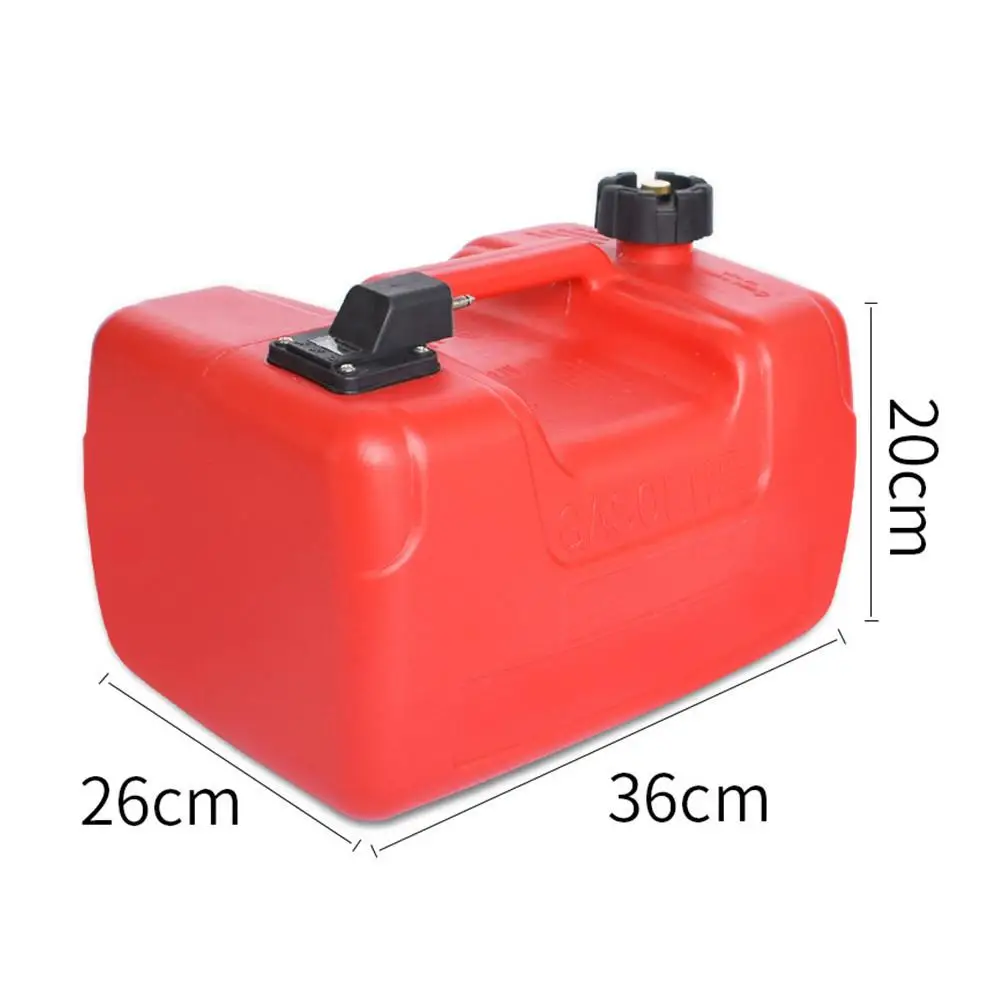 TOOGOO 12L Portable Boat Yacht Engine Marine Outboard Fuel Tank Oil Box with Connector Red Plastic Corrosion-Resistant Anti-Static 