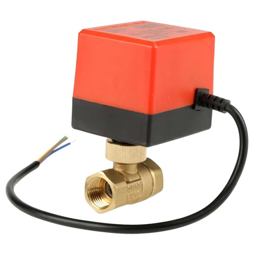 DC12V Motorized Ball Valve G1/2" DN15 2 Way Brass Motorized Actuator