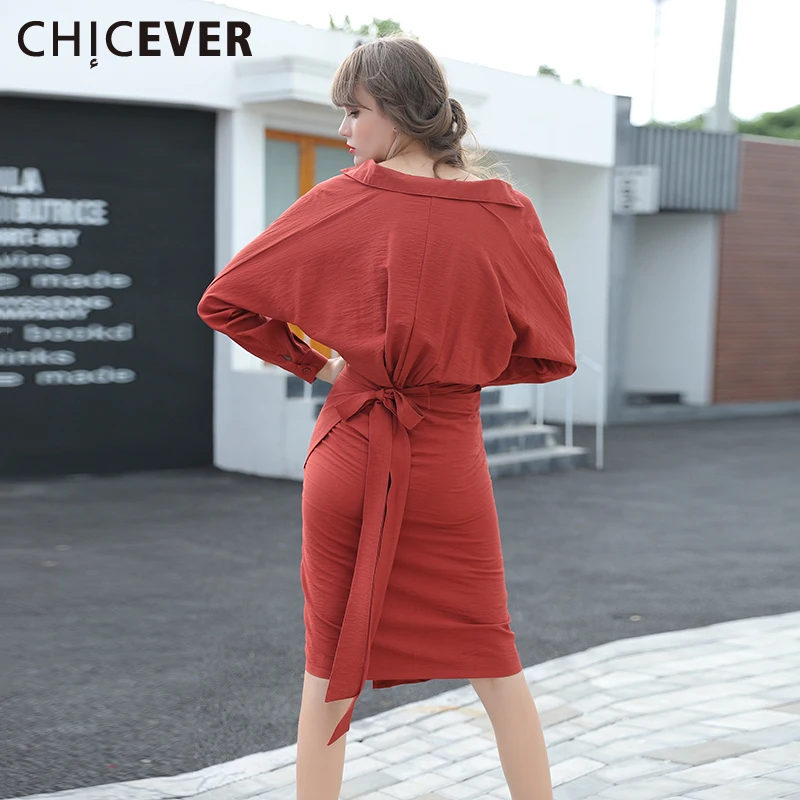 CHICEVER 2020 весеннее модное женское платье сексуальное с V образным вырезом Тонкий