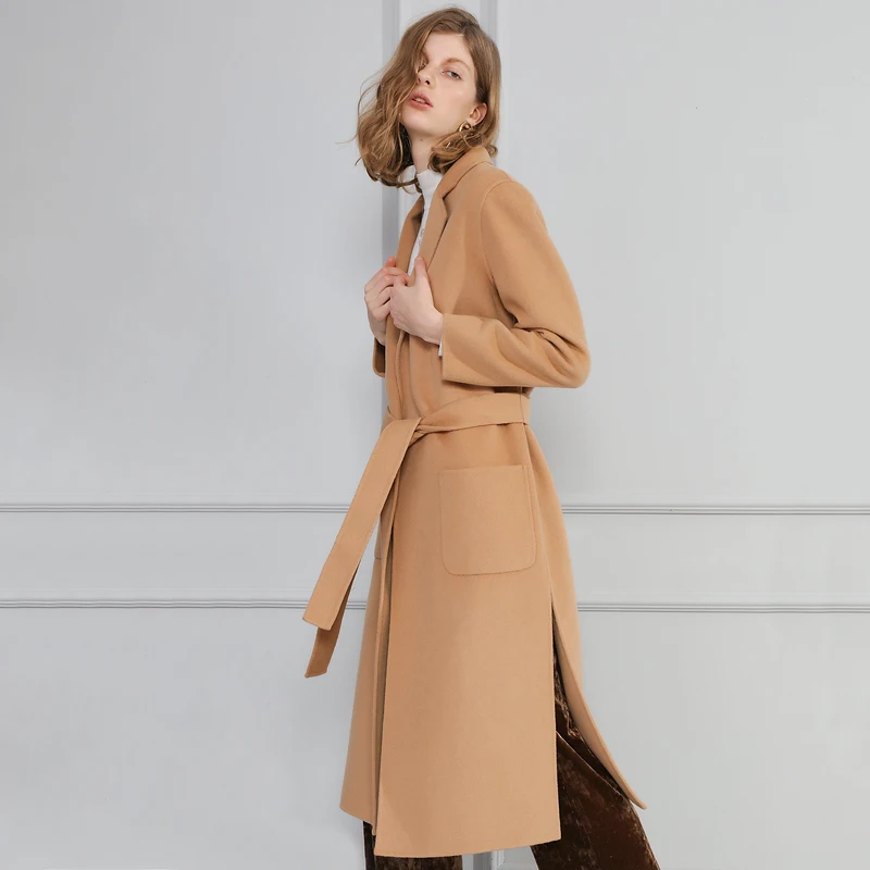 Main Haute À Cachemire Longue Slim En Conception rouge Gris Green Qualité Pardessus Laine Double Camel Et La army Femmes D'hiver Automne Face kaki wgTzv0q4