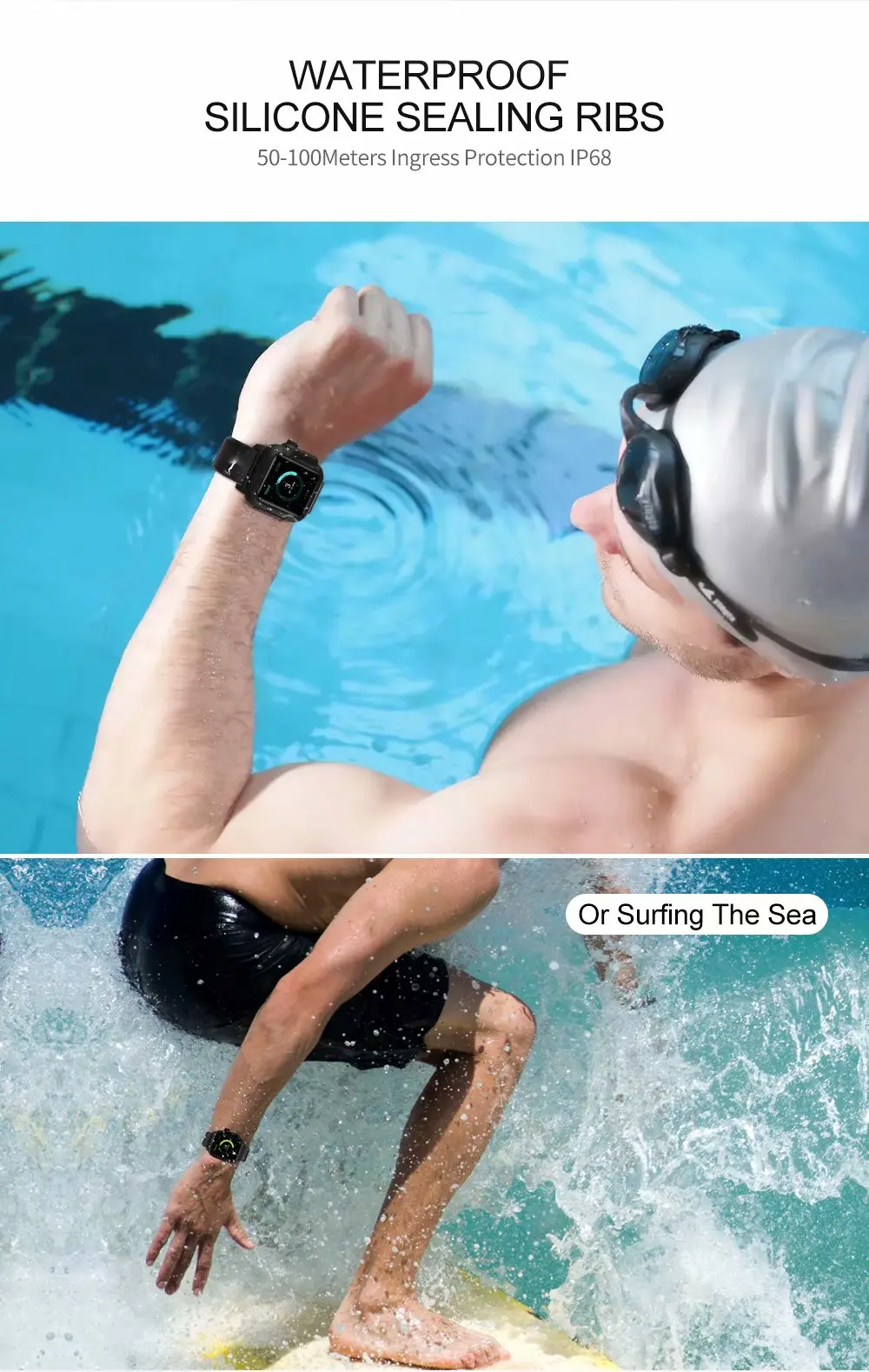 Водостойкий силиконовый ремешок для мм Apple Watch band case 42 мм Sport Iwatch Series 3 2 наручный ремень Ремешки для наручных часов + Защитная крышка