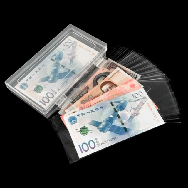 100pcs Clear Paper Money Sleeves Currency Sleeves and Holder Money  Collection PVC Page of Paper Money Coin Album Holders Box - AliExpress