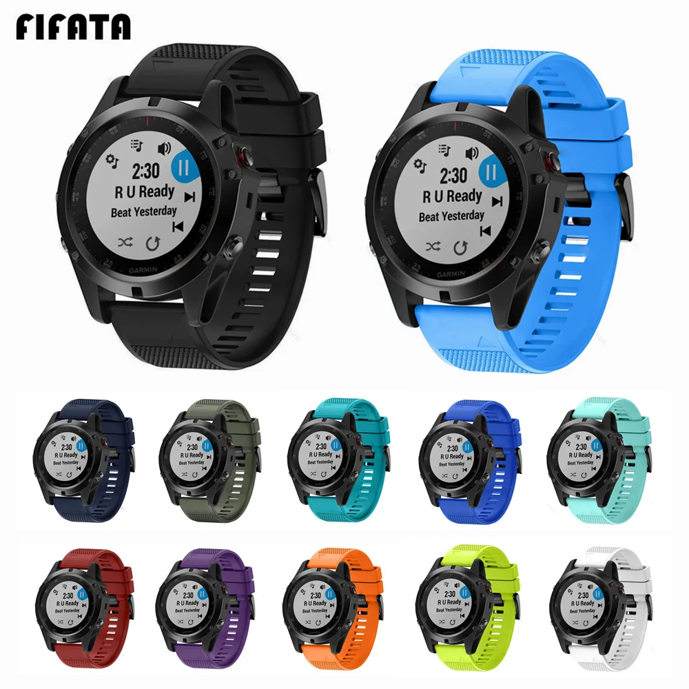 

FIFATA 26 22 20mm Smart Watchband Strap For Garmin Fenix 5X 5 5S 3 3HR D2 S60 GPS Watch Quick Release Silicone Easyfit Wristband