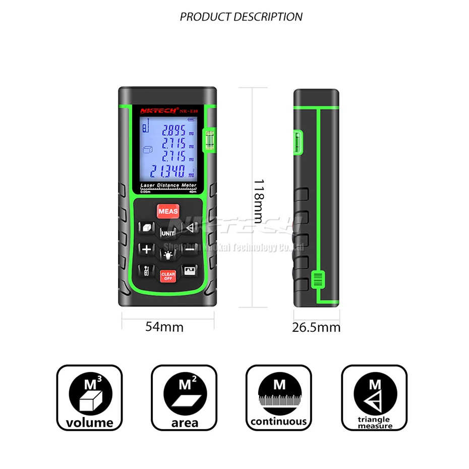 NKTECH 40 м, 60 м, 80 м, 100 м, 120 м, 150 м, лазерный дальномер, дальномер, тестер м/дюйм/фут, длина ленты, площадь, угол громкости IP54