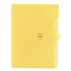 Желтый Kawaii Папки канцелярские карпетский файл папку 5 слоев Archivadores кольца A4 мешок документа офис Carpetas