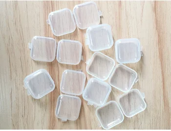 

Transparent Plastic Small Square Box Mini Fishhook Earplugs Storage Boxes Bead Makeup Jewelry Case Hot Sale W8630
