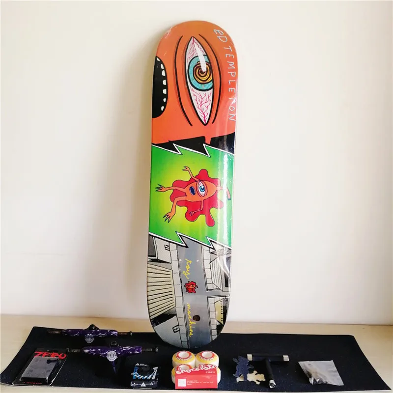 Goedkoop Voltooid Set Skateboard Deck Toymachine Skate Decks 5.25 Vrachtwagens 52mm Wielen amp; Lagers Plus Hardwares Riser Pad