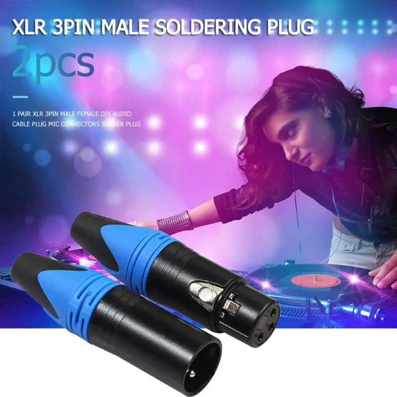 2 шт. XLR 3Pin Аудио Микрофон Кабельный разъем Папа + женский сварочный штекер Адаптер