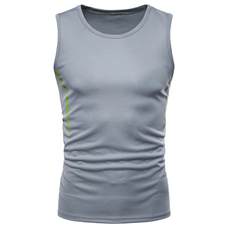 Men Tank Tops Fashion Brand Print Round Neck Vest Summer Clothing Male