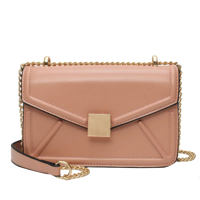 MSGHER сумки на плечо женские модные маленькие квадратные сумки женские шикарные сумки на цепочке классические высококачественные сумки через плечо - Цвет: Розовый
