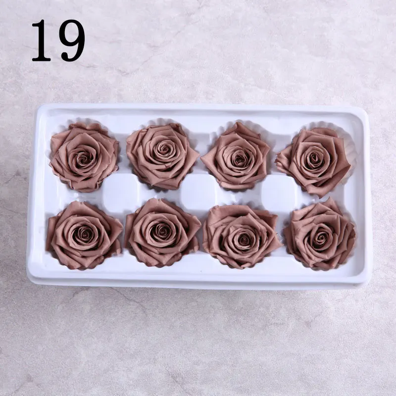 1 коробка, высокое качество, консервированные цветы, цветок бесмерной розы, диаметр 4-5 см, цветок вечной жизни, материал, Подарочная коробка A grad - Цвет: 19