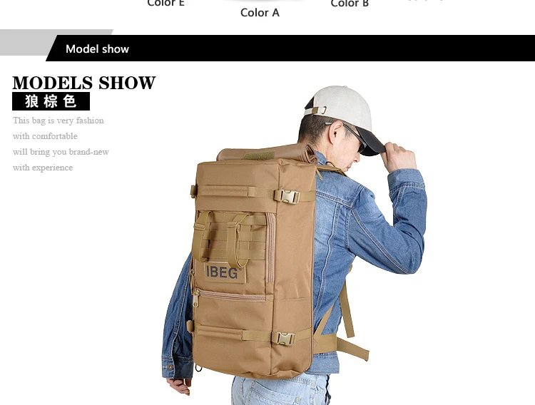 50L Large Capacity Men Travel Bag Outdoor Mountaineering Backpack Hiking Camping Water-proof Nylon Bucket Shoulder laptop Bags (3)