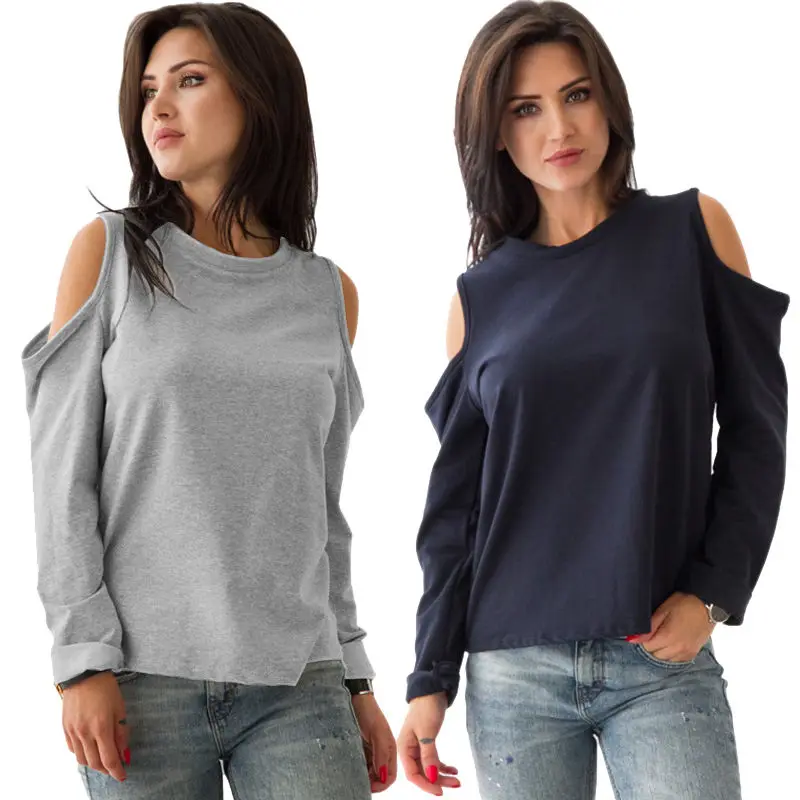 Fashion Women Ladies Loose Clothing Tops Pullover T Shirt Long Sleeve ...