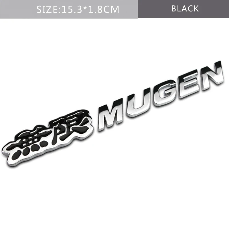 3D металлический Mugen логотип автомобиля наклейка эмблема значок для Honda Accord Civic CRV Fit Vezel Odyssey City Jazz Jade Insight Elysion Spirior - Название цвета: Black