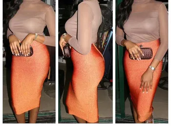 

21 fireworks Colors Ladies HL Bandage Skirts Knee Length Sexy Bodycon Skirts op Quality