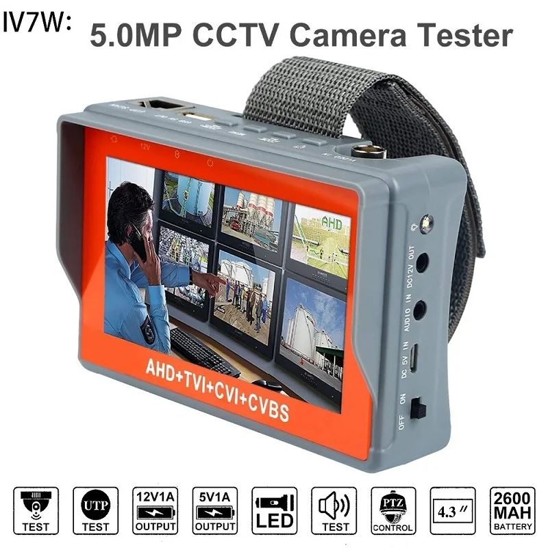 IV7W 4 в 1 AHD + TVI CVBS CVI камера тест er 1080P / 5MP CCTV Тест 3 дюймовый ЖК Видео 5V/12V Выход питания