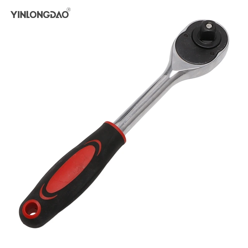 

1PC High Quality CRV 1/4" Driver 24 Teeth Extension Retractable Ratchet Wrench Tool, Allen Head Torque Wrench with Rubber Handle