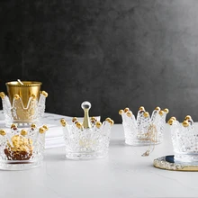 Centro de mesa de vidro criativo castiçal castiçais coroa Alívio vidro decorativo suporte de vela casa decoração do partido