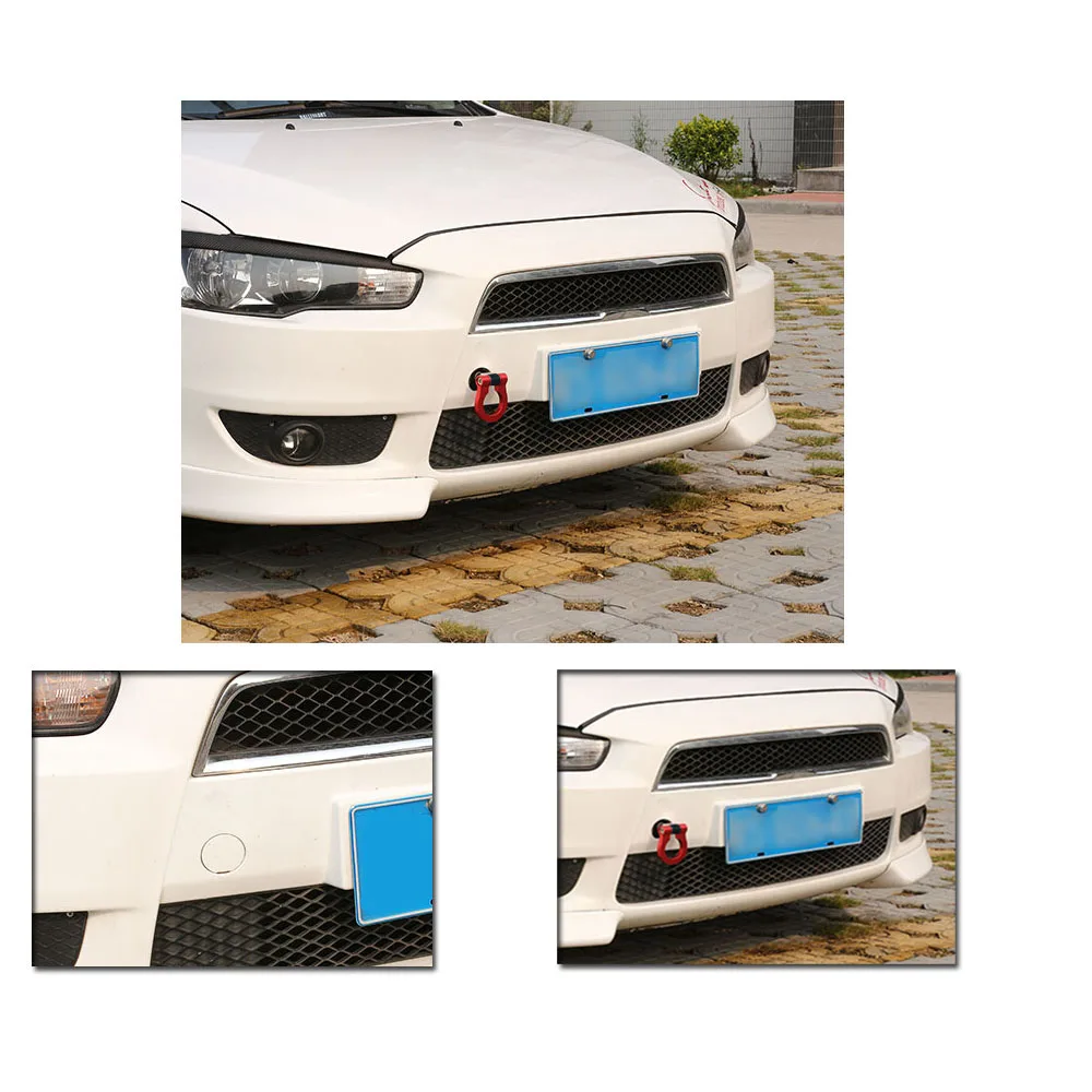 Складной конструкционный буксировочный крючок для Mitsubishi Lancer EX комплект красных