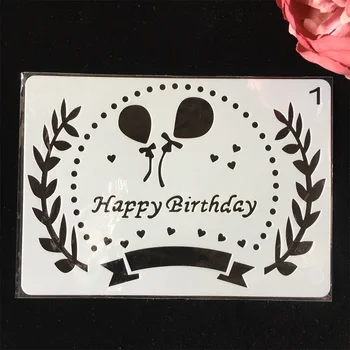 

18cm Happy Birthday Balloon DIY Layering Stencils Painting Scrapbook Coloring Embossing Album Decorative Paper Card Template