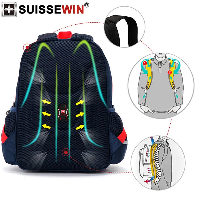 Женский рюкзак из ткани швейцарского бренда Водонепроницаемый Школьный для